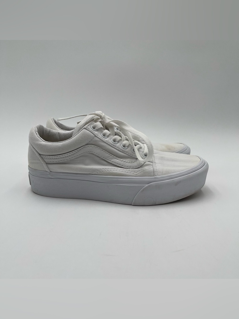 VANS Old Skool Platform White Shoes Women’s Size 7 Unisex Skate Sneakers Casual - Picture 4 of 13